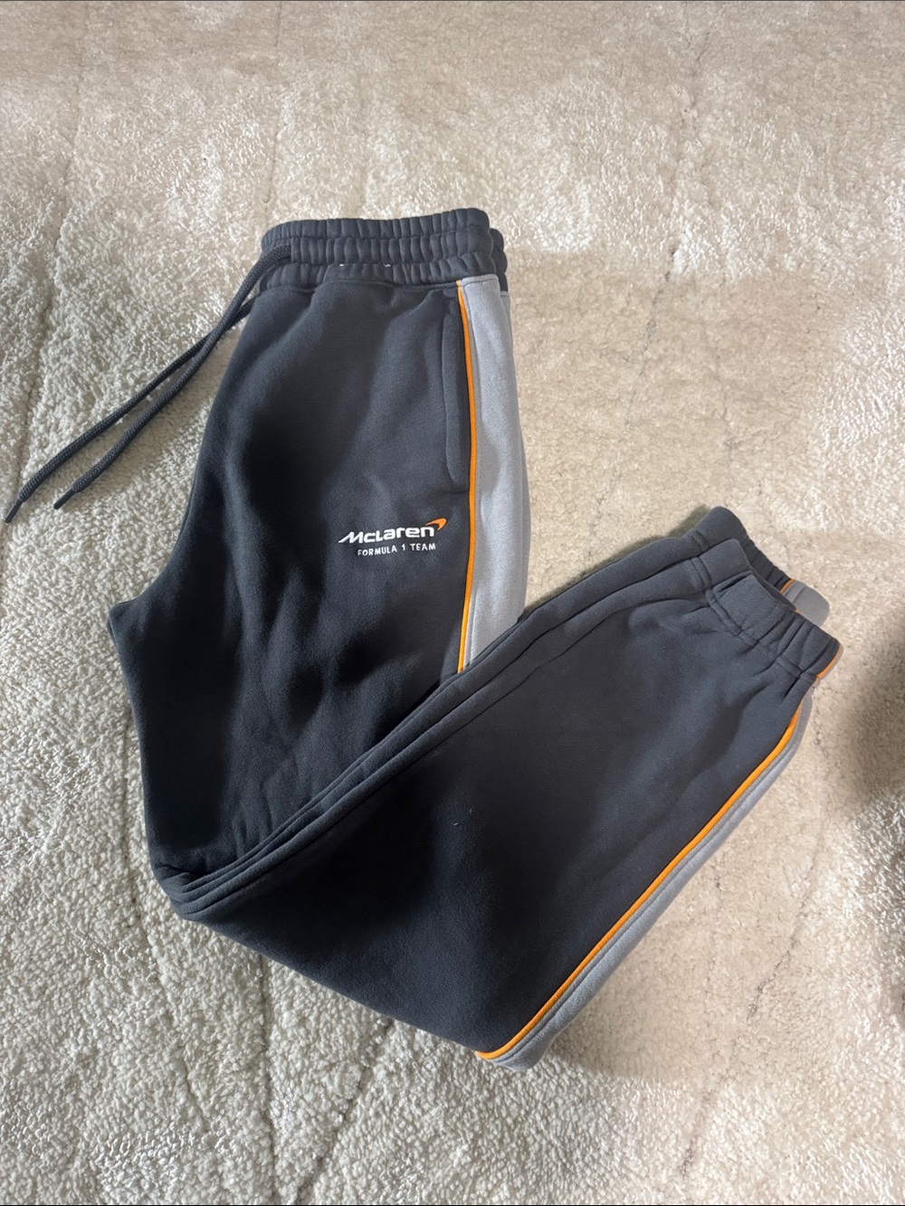 Hollister Black & Gray Kids Jogger Pants with Orange Piping